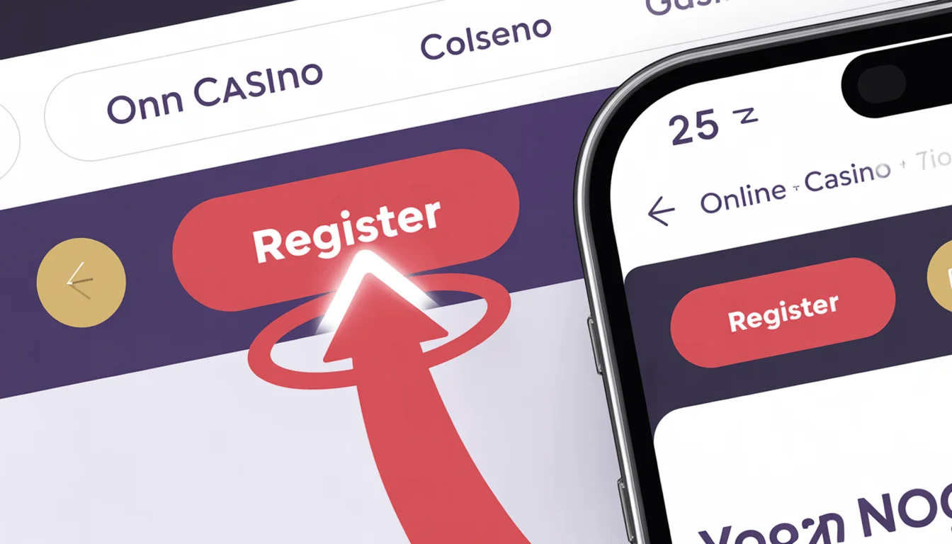 Register button location highlighted on PHLWin website desktop and mobile interface